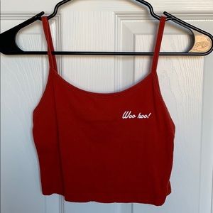 Red WooHoo! Crop top